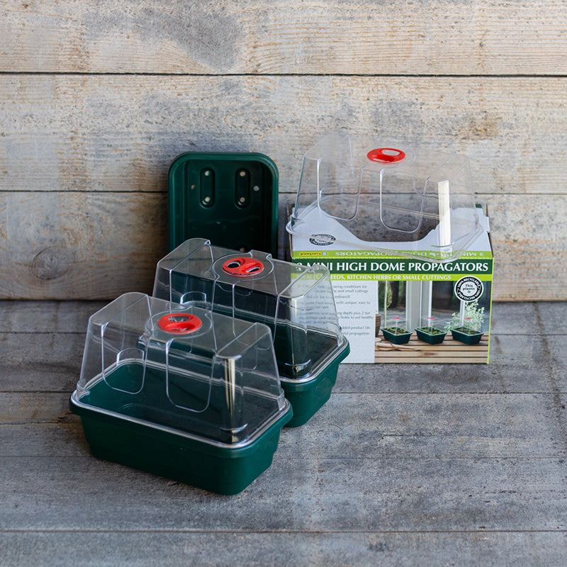 3 Mini High Dome Propagators - Garland Products