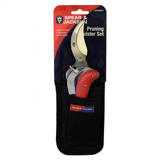 Vintage snoeischaar en mes in holster - Spear & Jackson